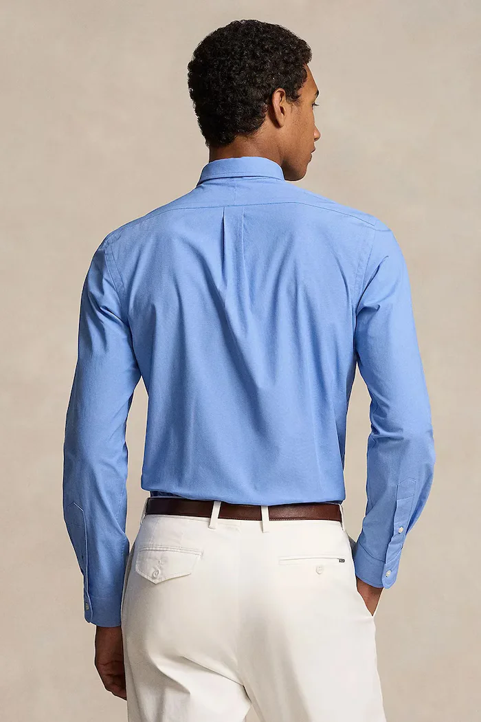 Polo Ralph Lauren риза мъжка с памук синя 710929349