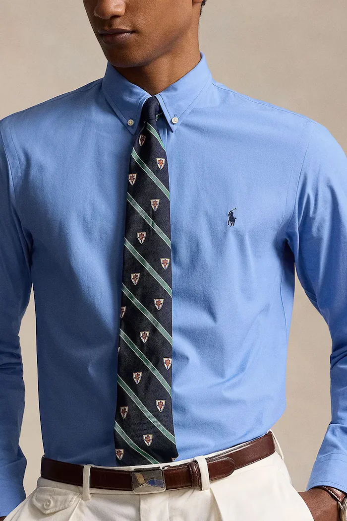 Polo Ralph Lauren риза мъжка с памук синя 710929349