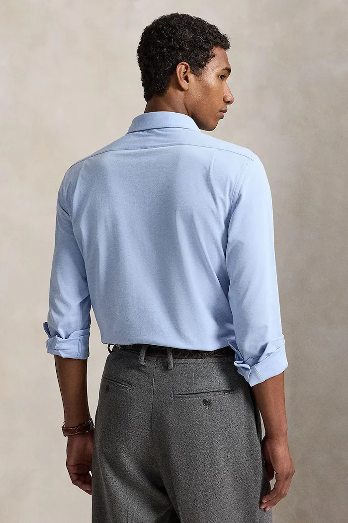 Polo Ralph Lauren риза мъжка с памук синя 710B26145