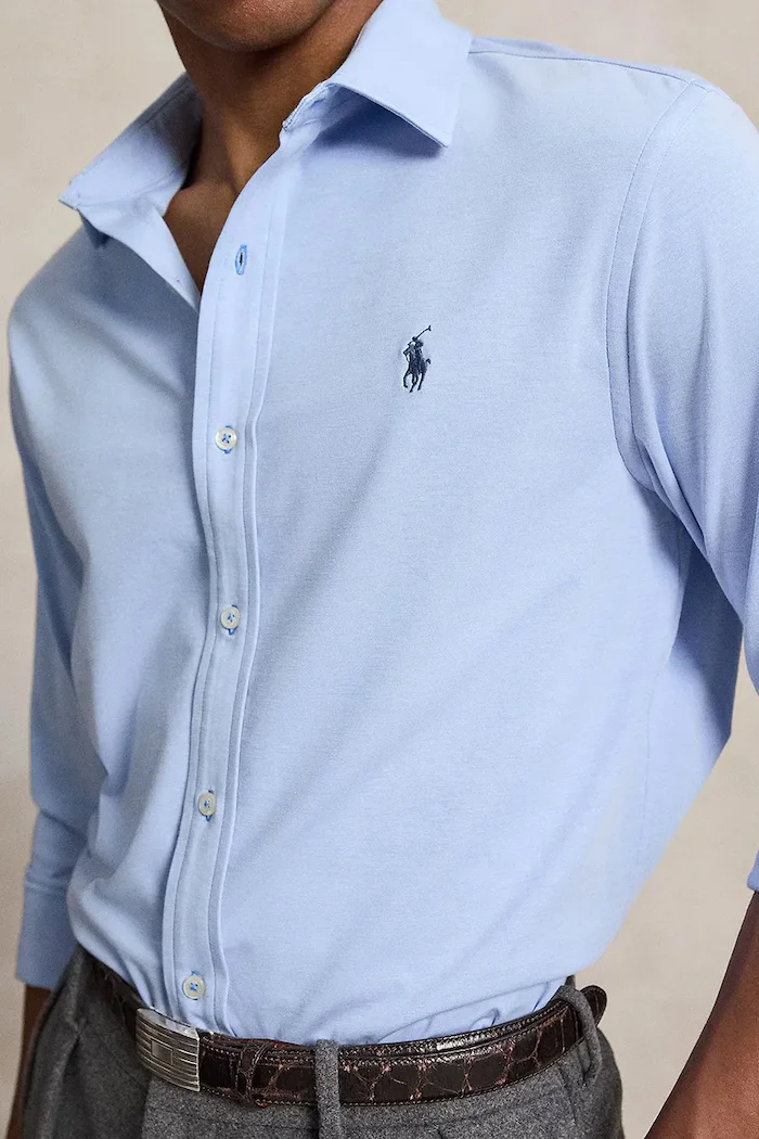 Polo Ralph Lauren риза мъжка с памук синя 710B26145