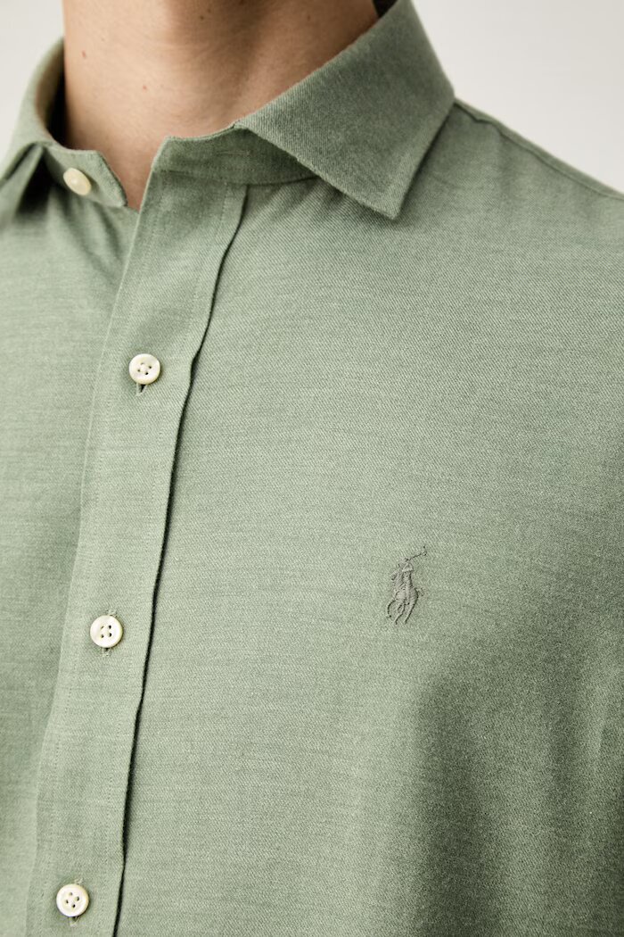 Polo Ralph Lauren риза мъжка с памук зелена 710B22592