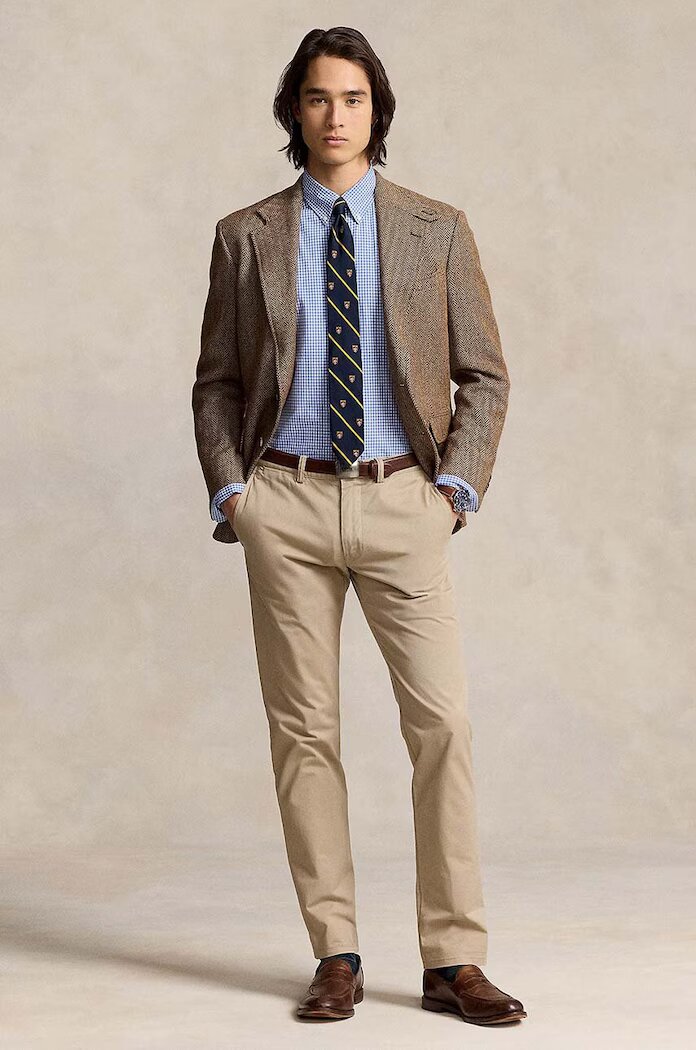 Polo Ralph Lauren Риза мъжка в синьо с кройка по тялото яка копче 710928254