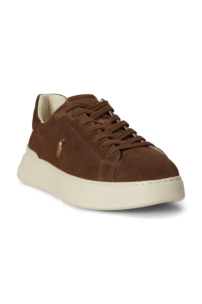 Polo Ralph Lauren Rlite Court маратонки мъжки от велур кафяви 809P15729003
