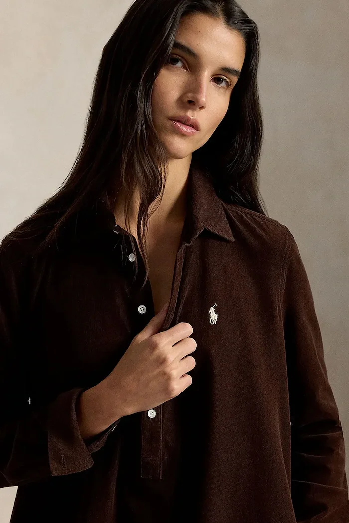 Polo Ralph Lauren рокля от памук кафява 211B22153