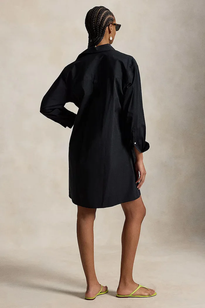 Polo Ralph Lauren рокля от памук MW CTN PW-WVN-DRESSES черна 211B19986002