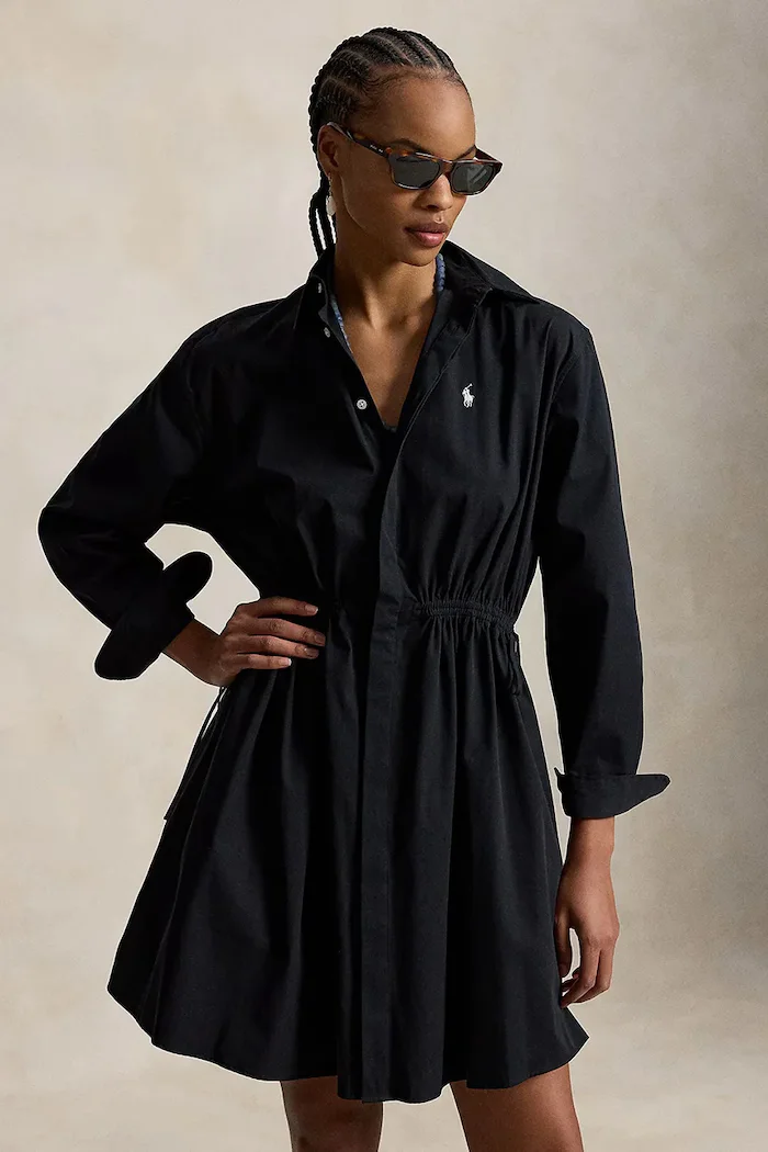 Polo Ralph Lauren рокля от памук MW CTN PW-WVN-DRESSES черна 211B19986002