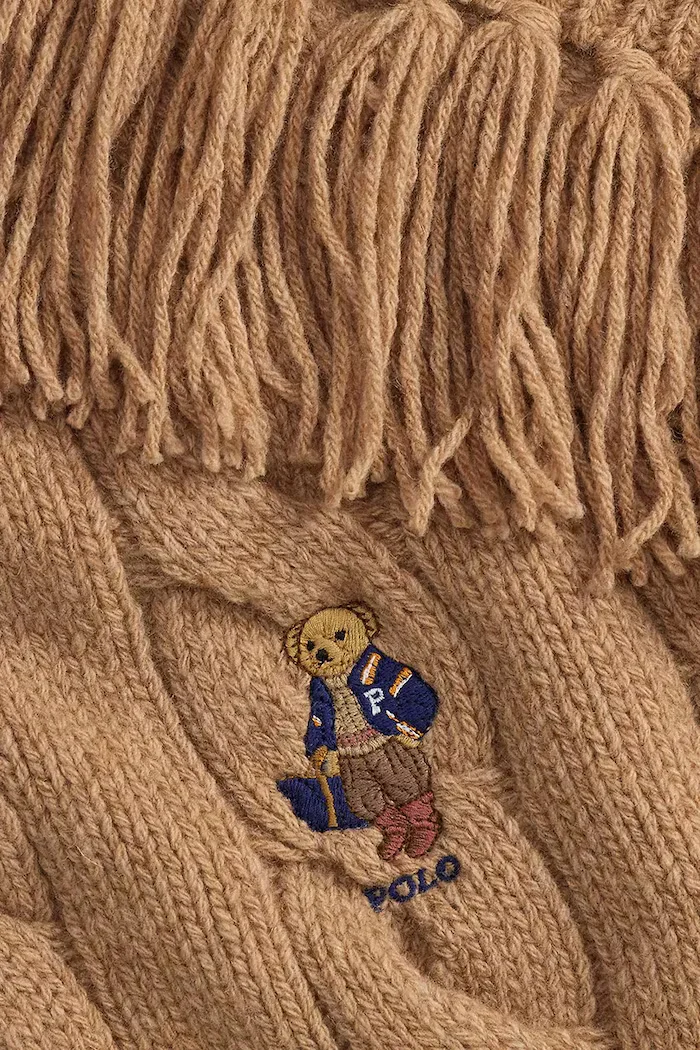 Polo Ralph Lauren шал дамски от вълнена материя кафяв 455P18119
