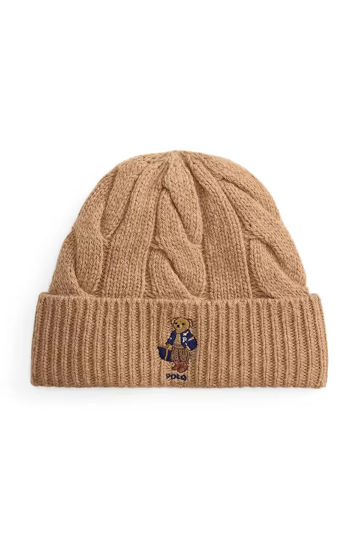 Polo Ralph Lauren шапка beanie дамска кафява 455P18118