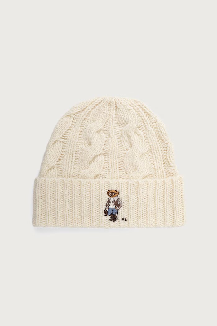 Polo Ralph Lauren шапка дамска от вълнена материя бежова 455P23848