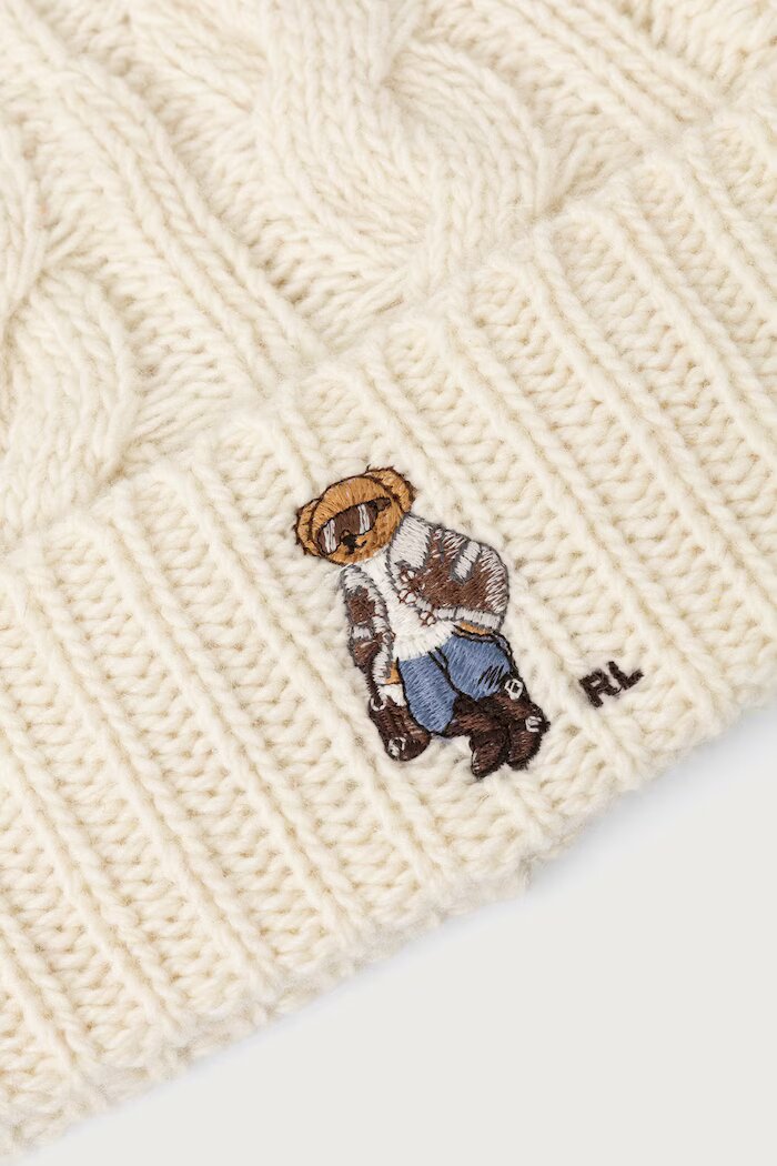 Polo Ralph Lauren шапка дамска от вълнена материя бежова 455P23848
