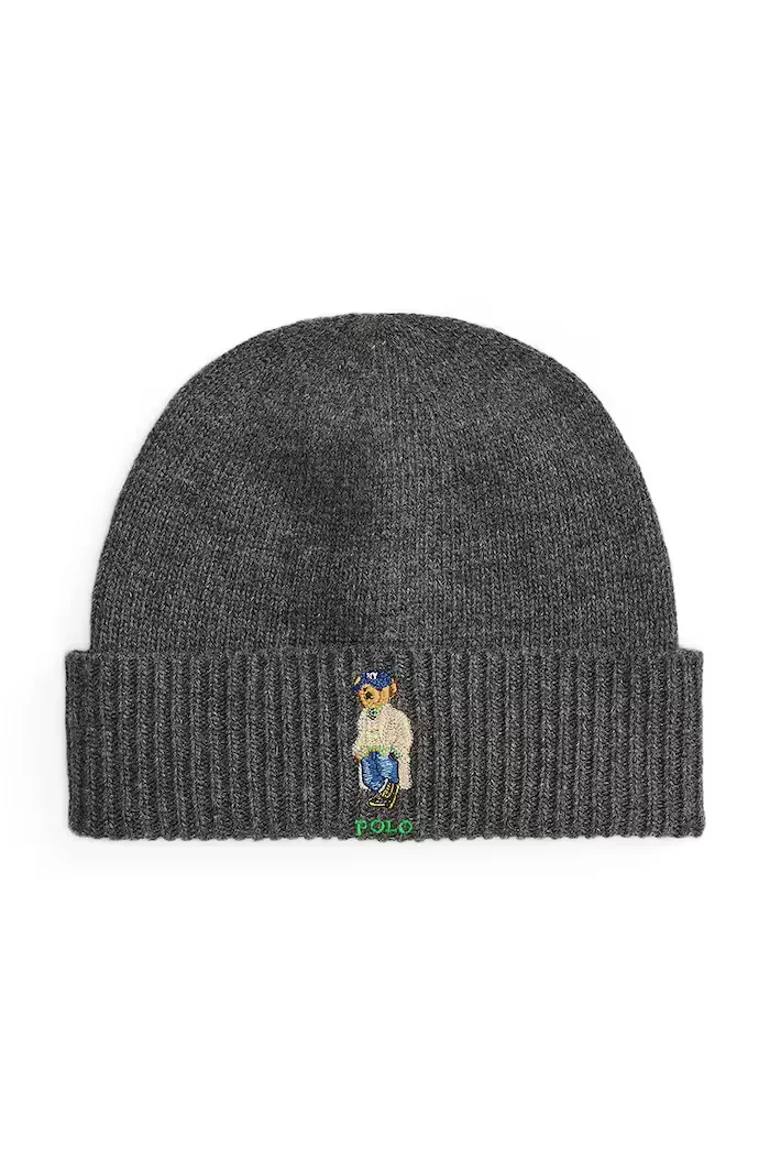 Polo Ralph Lauren шапка мъжка с вълна сива 449P20301