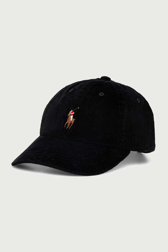Polo Ralph Lauren шапка с козирка дамска от кадиге черна 211A90413