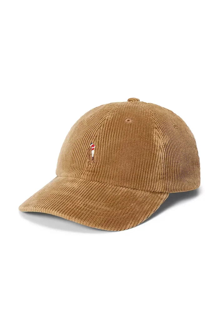 Polo Ralph Lauren шапка с козирка дамска от кадиге кафява 211A90413