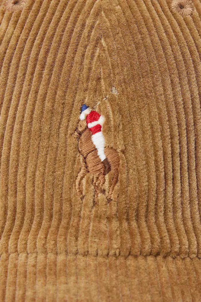 Polo Ralph Lauren шапка с козирка дамска от кадиге кафява 211A90413