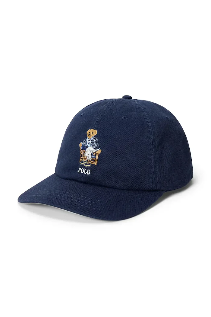 Polo Ralph Lauren шапка с козирка дамска от памук тъмносиня 211B28119