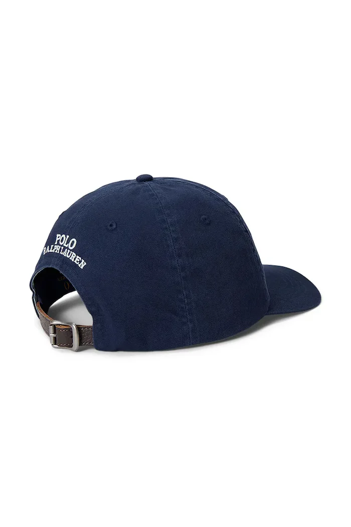 Polo Ralph Lauren шапка с козирка дамска от памук тъмносиня 211B28119