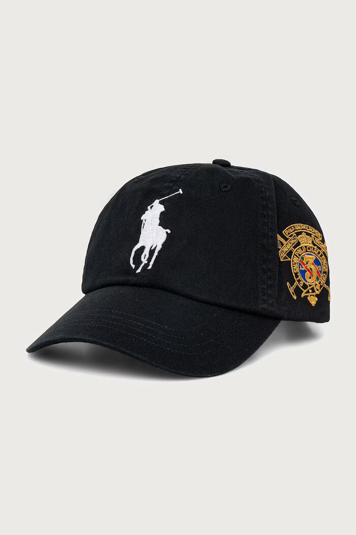 Polo Ralph Lauren шапка с козирка мъжка от памук черна 710B28685