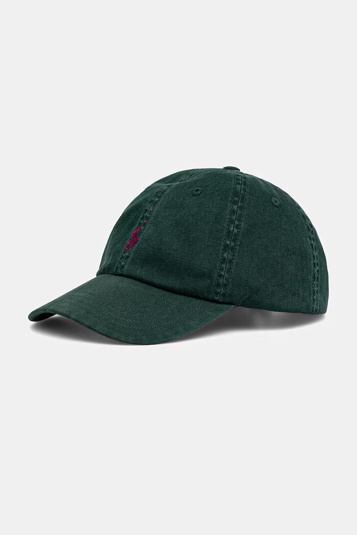 Polo Ralph Lauren шапка с козирка мъжка от памук зелена 710667709