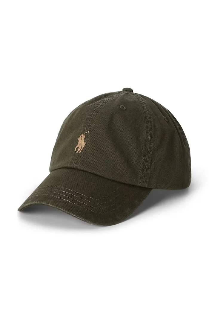 Polo Ralph Lauren шапка с козирка мъжка от памук зелена 710667709