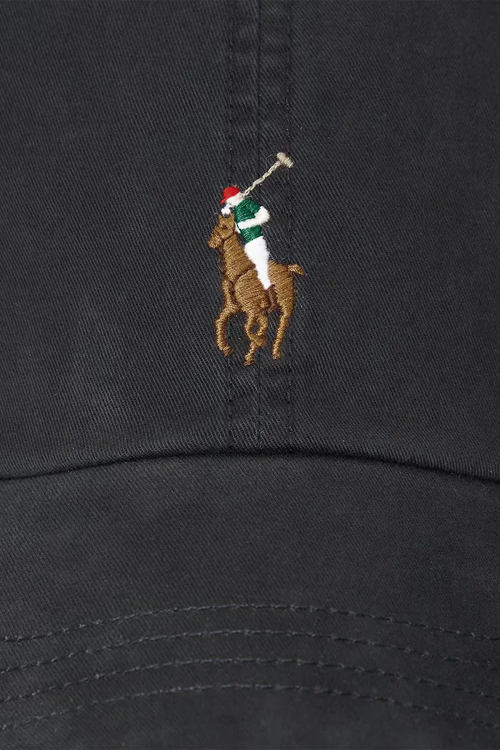 Polo Ralph Lauren шапка с козирка от памучна материя черна 710834737