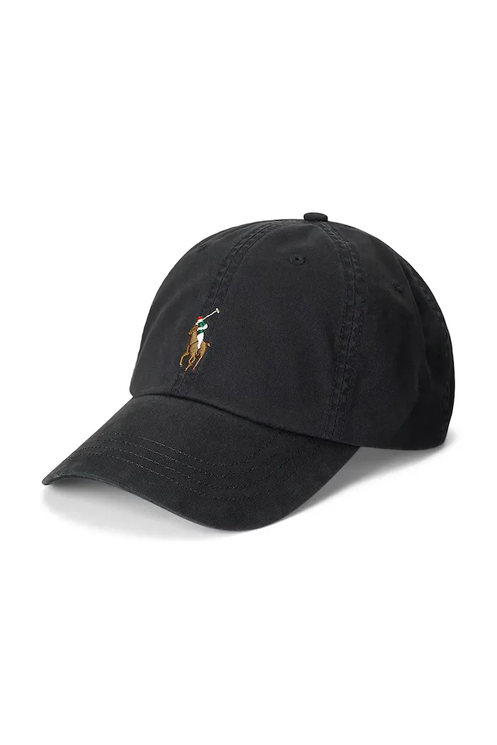Polo Ralph Lauren Шапка с козирка в черно с изчистен дизайн 710834737