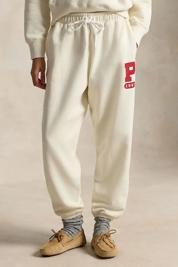 Polo Ralph Lauren спортен панталон дамски с памук бежов 211B17560