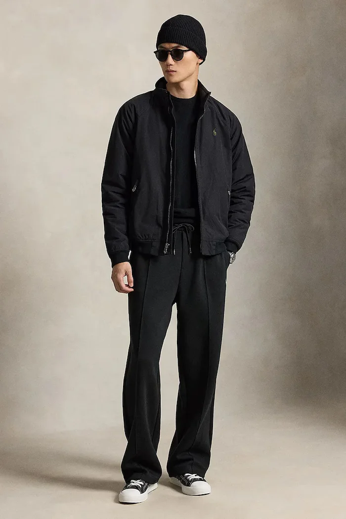 Polo Ralph Lauren спортен панталон мъжки с памук черен с висока талия 710B30262