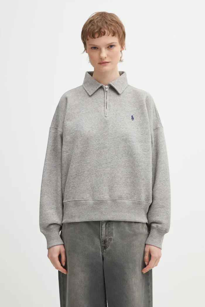 Polo Ralph Lauren Суичър ARCTIC FLEECE в сиво с изчистен дизайн 211B18685004