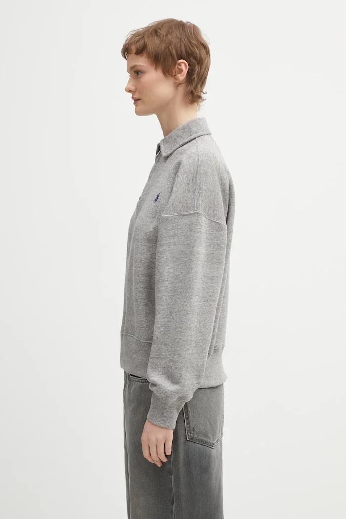 Polo Ralph Lauren Суичър ARCTIC FLEECE в сиво с изчистен дизайн 211B18685004