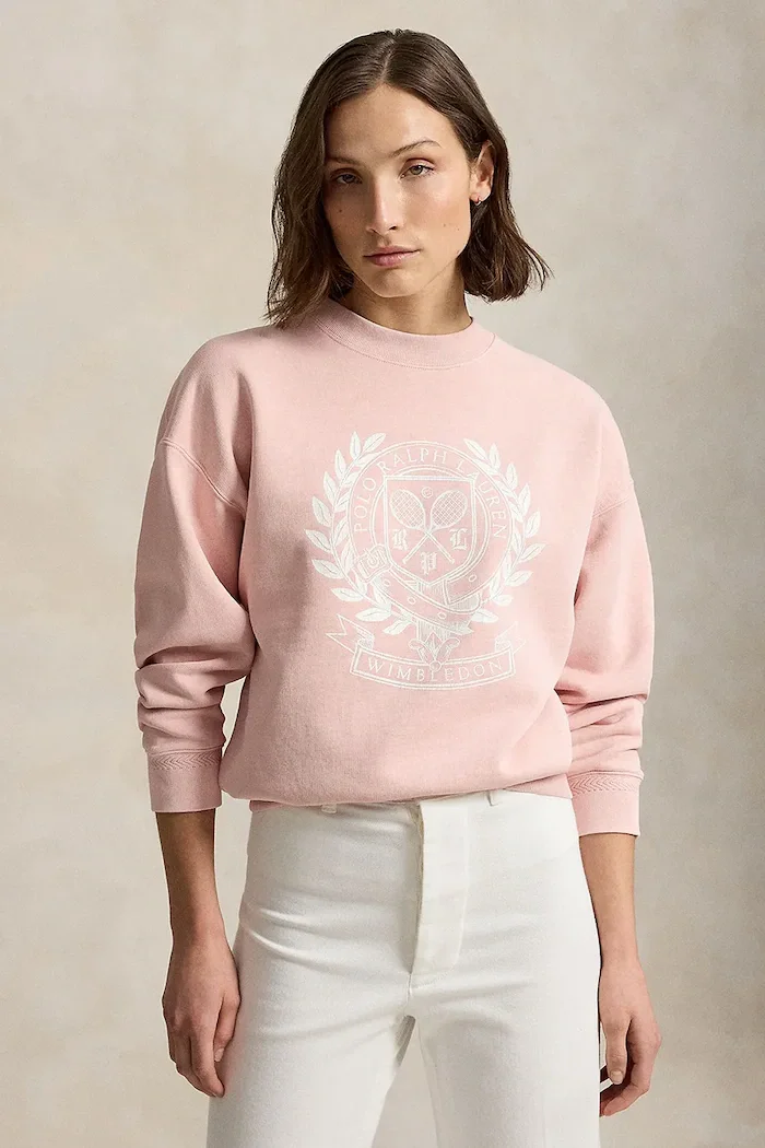 Polo Ralph Lauren суичър дамски от памук Wimbledon розов 211B16037