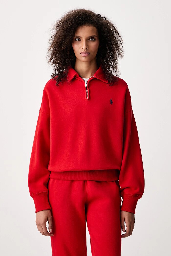 Polo Ralph Lauren суичър дамски с памук червен 211B18685