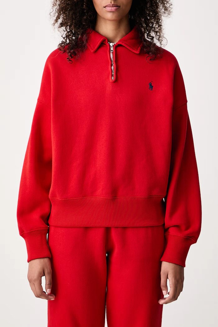 Polo Ralph Lauren суичър дамски с памук червен 211B18685