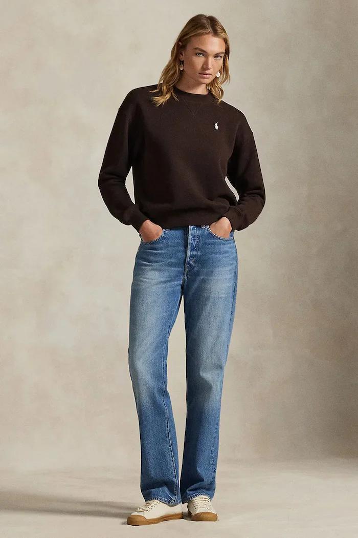 Polo Ralph Lauren суичър дамски с памук кафяв 211971697
