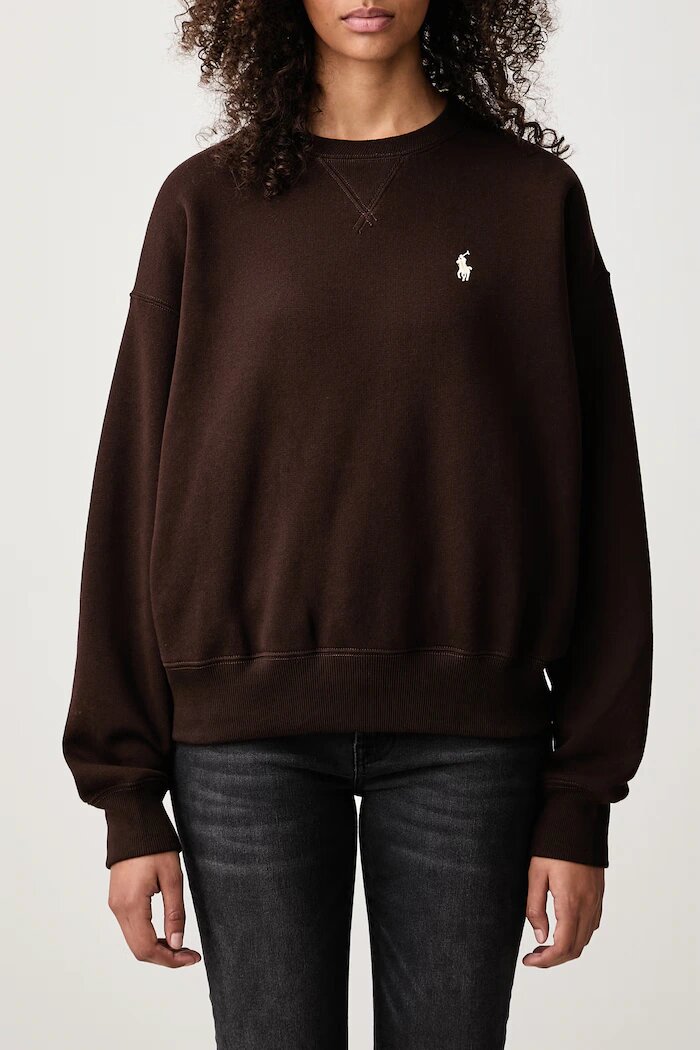 Polo Ralph Lauren суичър дамски с памук кафяв 211978306