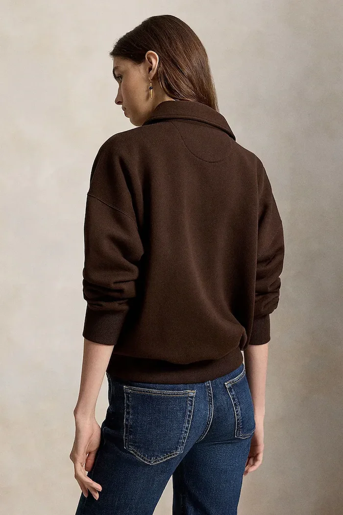 Polo Ralph Lauren суичър дамски с памук кафяв 211B18685