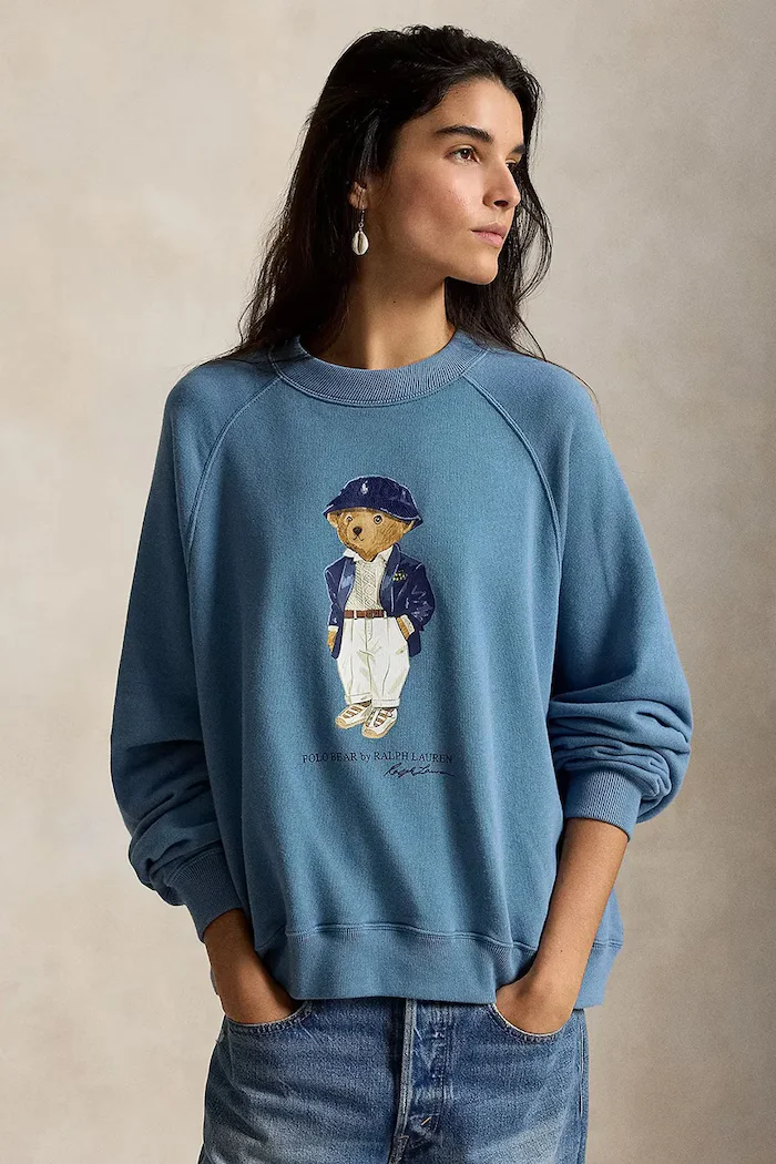 Polo Ralph Lauren суичър дамски с памук син 211B17778