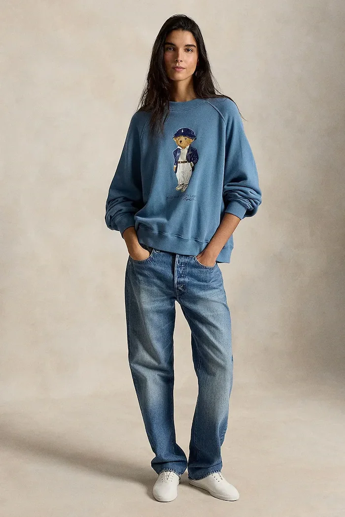 Polo Ralph Lauren суичър дамски с памук син 211B17778