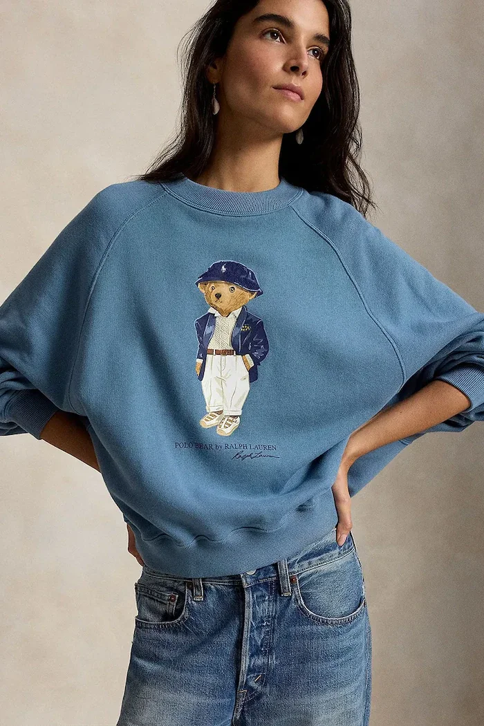 Polo Ralph Lauren суичър дамски с памук син 211B17778