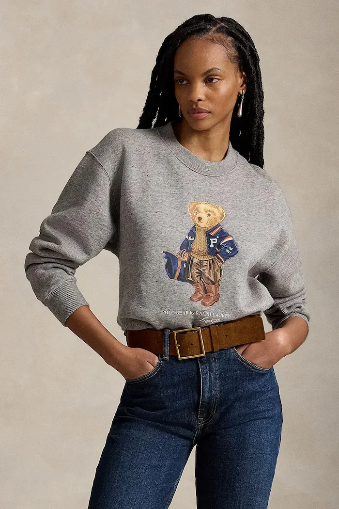 Polo Ralph Lauren суичър дамски с памук сив 211B17788