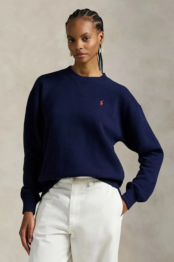 Polo Ralph Lauren суичър дамски с памук тъмносин 211971697