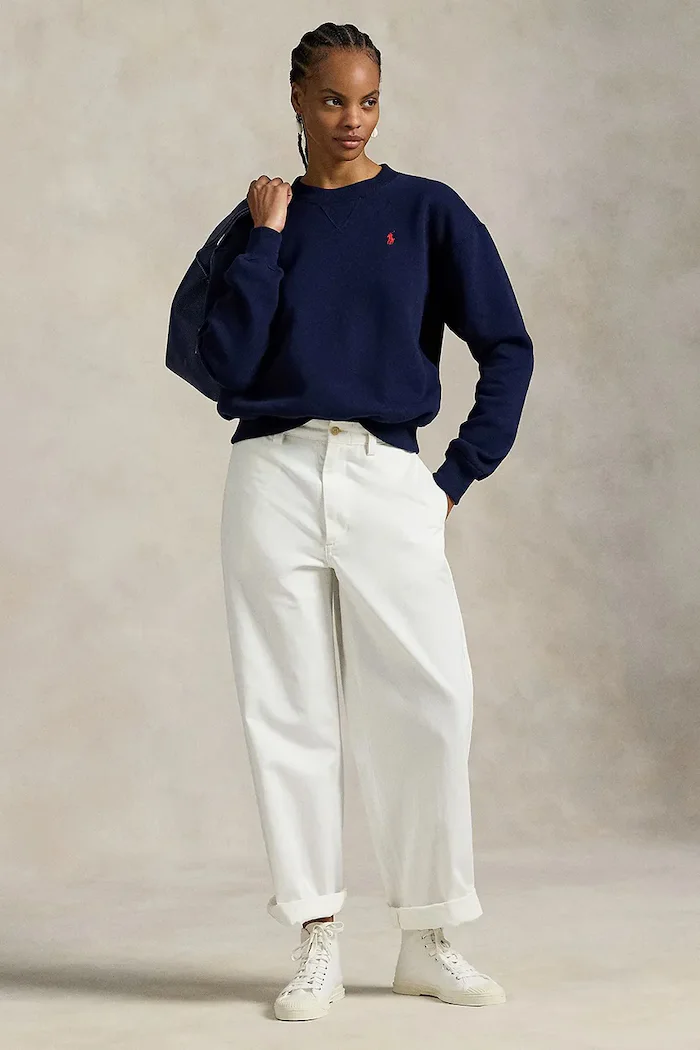 Polo Ralph Lauren суичър дамски с памук тъмносин 211971697