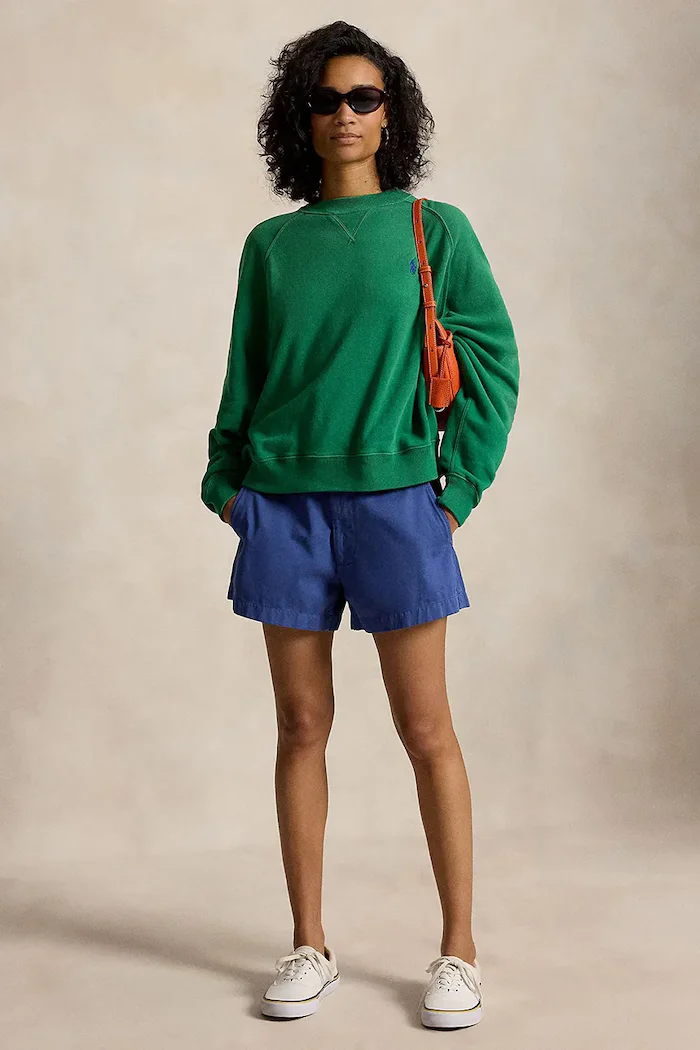 Polo Ralph Lauren суичър дамски с памук зелен 211A12739