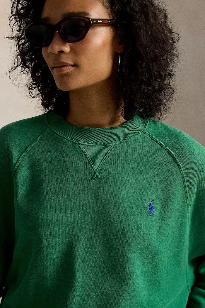Polo Ralph Lauren суичър дамски с памук зелен 211A12739