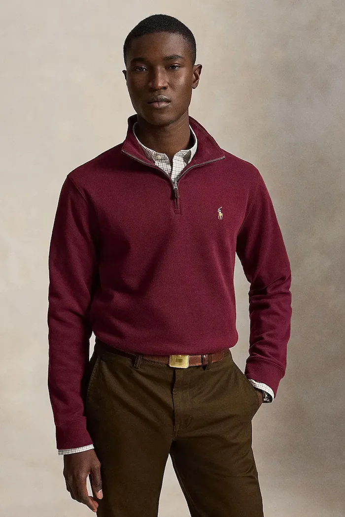 Polo Ralph Lauren суичър мъжки от памук бордо 710P07411