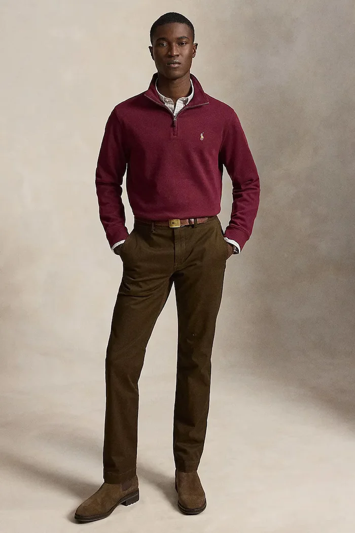Polo Ralph Lauren суичър мъжки от памук бордо 710P07411