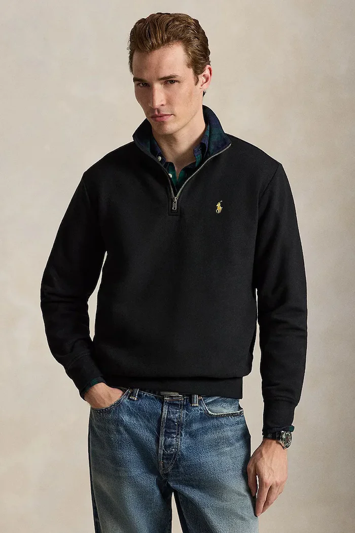 Polo Ralph Lauren суичър мъжки от памук черен 710B28291