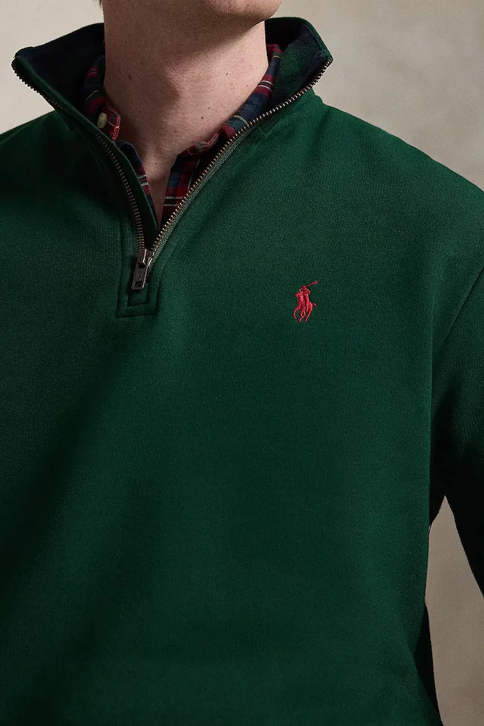 Polo Ralph Lauren суичър мъжки от памук зелен 710B28291