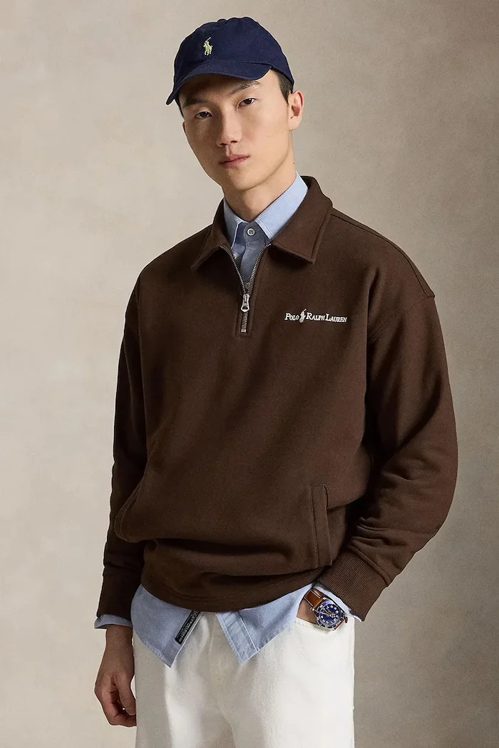 Polo Ralph Lauren суичър мъжки с памук кафяв 710981477