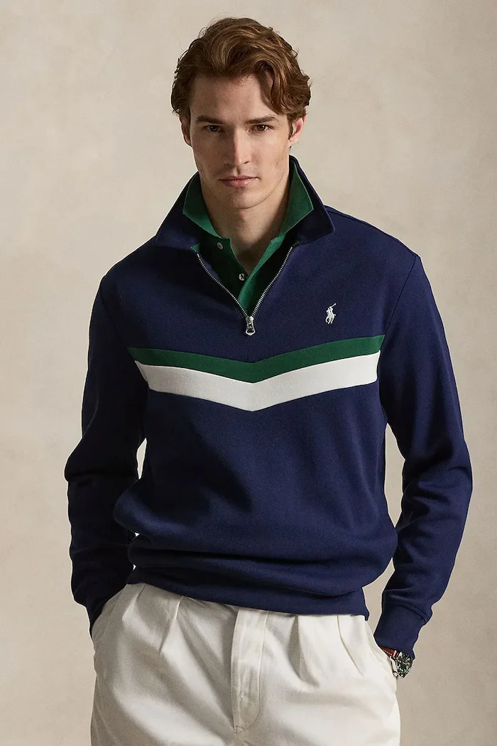 Polo Ralph Lauren суичър мъжки с памук тъмносин 710B20262