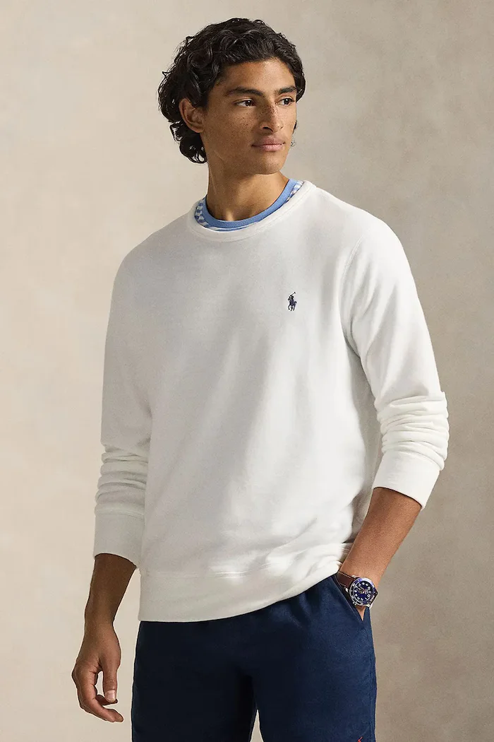Polo Ralph Lauren Суичър мъжки в бяло с изчистен дизайн 710A12485